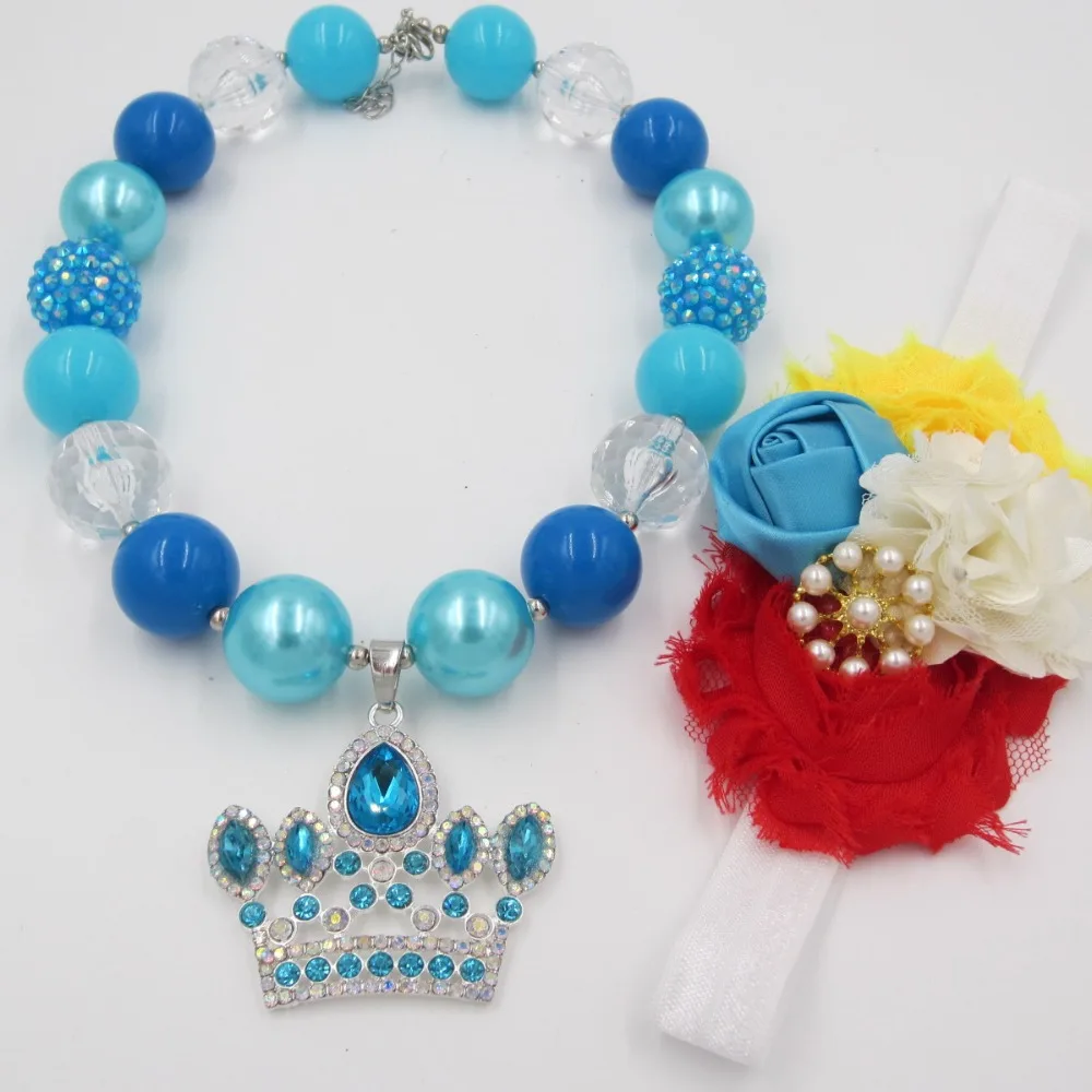 Принцесса Корона Эльзы кулон ожерелья ободки Ювелирные наборы для девочек