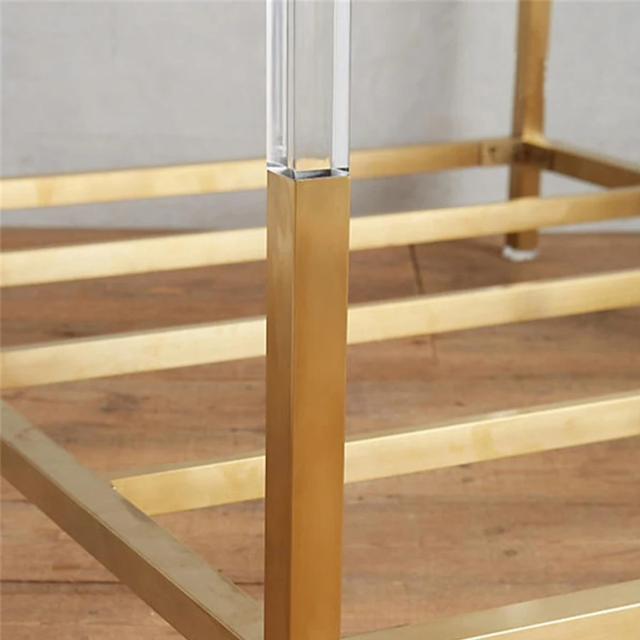 Европейский свет роскошный акриловый новый металлический каркас кровати