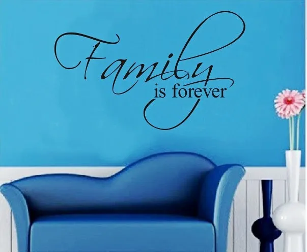 Наклейка на стену Семья навсегда переводная картинка с надписями Декор для дома