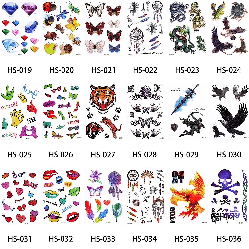 5 шт./лот Вспышка блеск мультфильм ребенок временная татуировка Красочные
