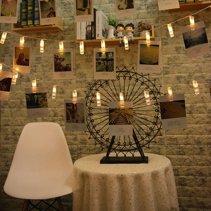 Photo Clip Holder LED String lights For Christmas New Year Party Wedding Home Decoration Fairy lights