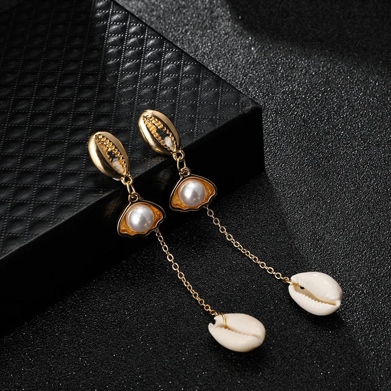 Rongho летние дизайнерские серьги-капли из ракушки для женщин металлический