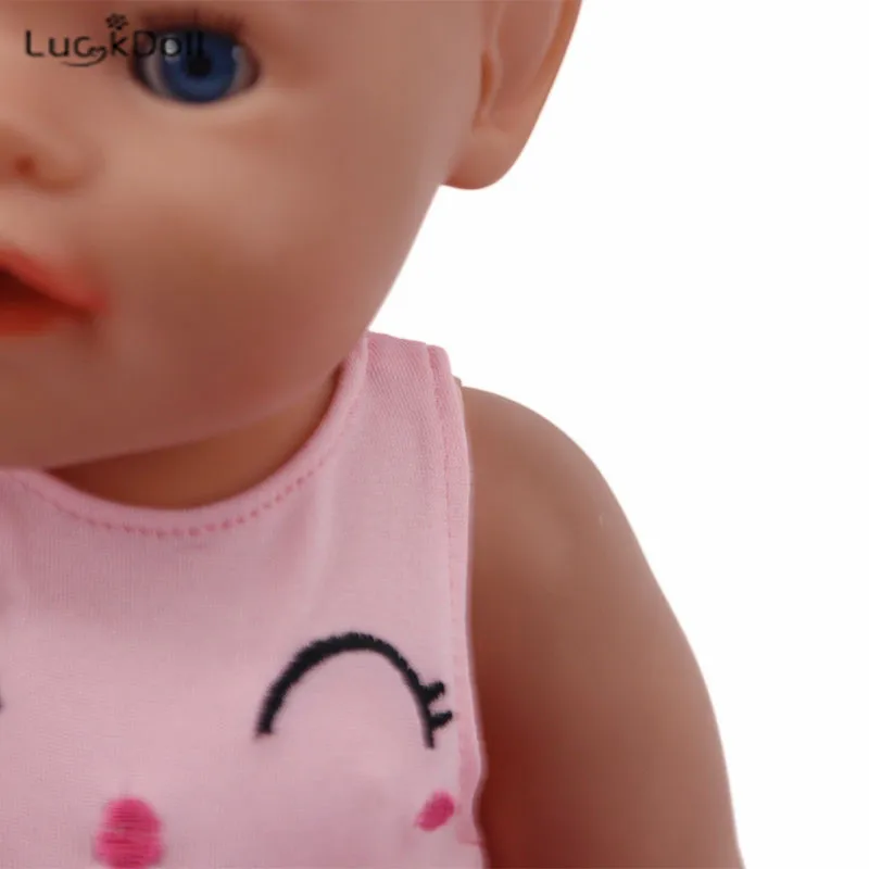 LUCKDOLL новая заколка для волос в виде кролика Одежда из трех предметов подходит 18 дюймов Американский 43cmBaby аксессуары для кукол, игрушки для девочек, подарок поколения