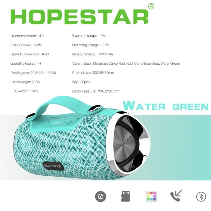 Переносной bluetooth-Саундбар HOPESTAR H40 водонепроницаемый сабвуфер беспроводной Mp3