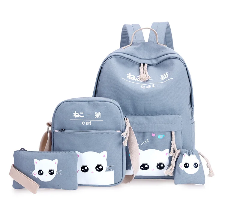 4pcs Backpack Cartoon School Bags For Girls Boys Child Backpack Schoolbag Lovely Kids Bags Printing Mochilas Escolares Infantis