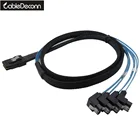Mini SAS 36P SFF-8087 до 4 SATA 7Pin 90 градусов целевой кабель передачи данных на жестком диске 0,5-1M