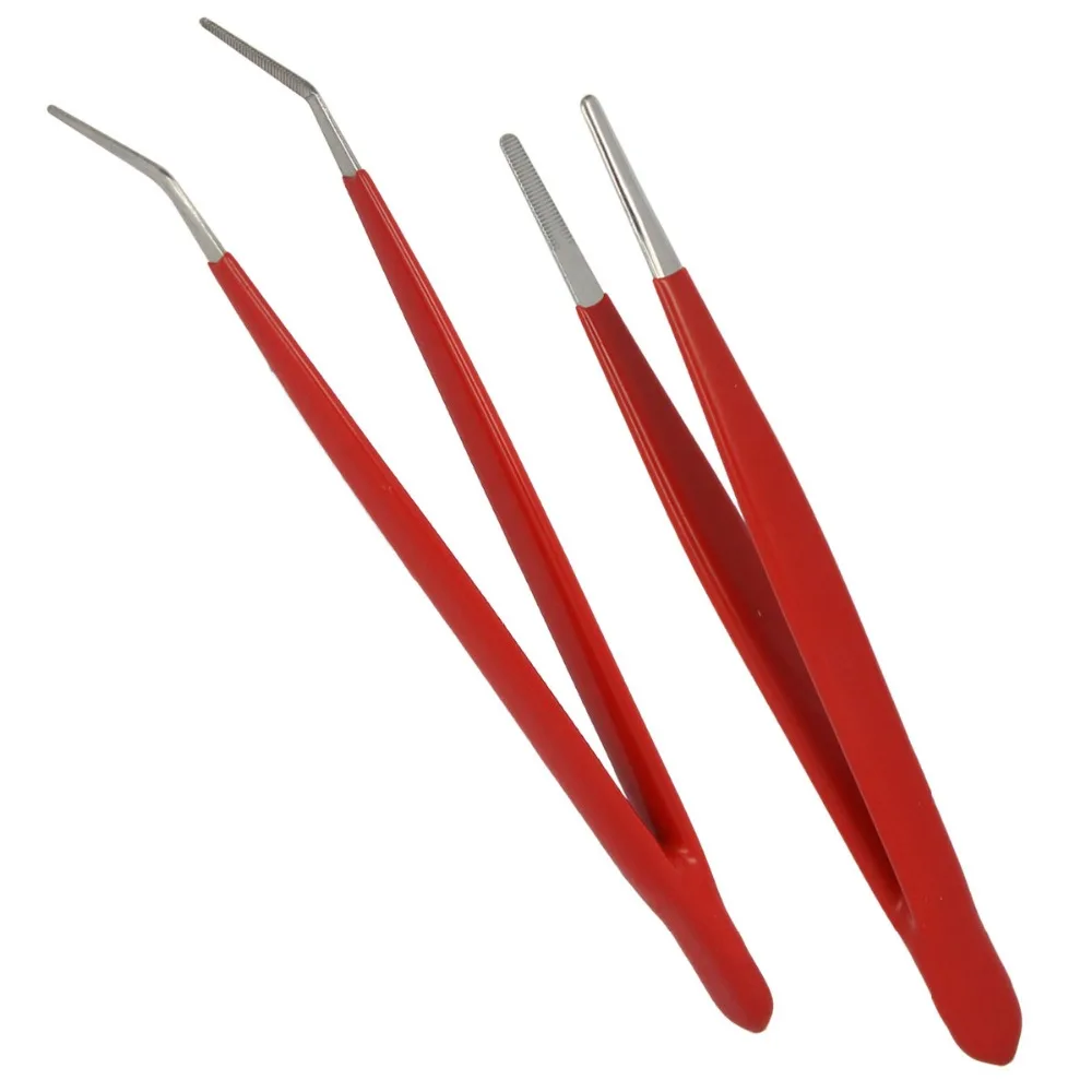 Free Shipping Proskit 908-T301 2pcs Insulated Tweezers Straight &amp Bent Tip Stainless Steel Electrician Hand Tools | Инструменты