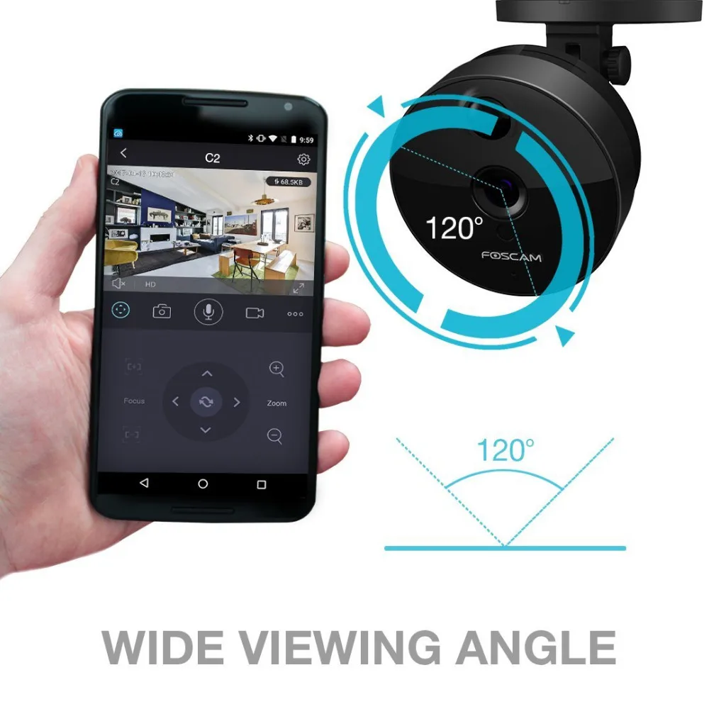 2018 Foscam C2 HD 1080 P безопасности Wi Fi ip камера с iOS/Android App ночного видения ПИР