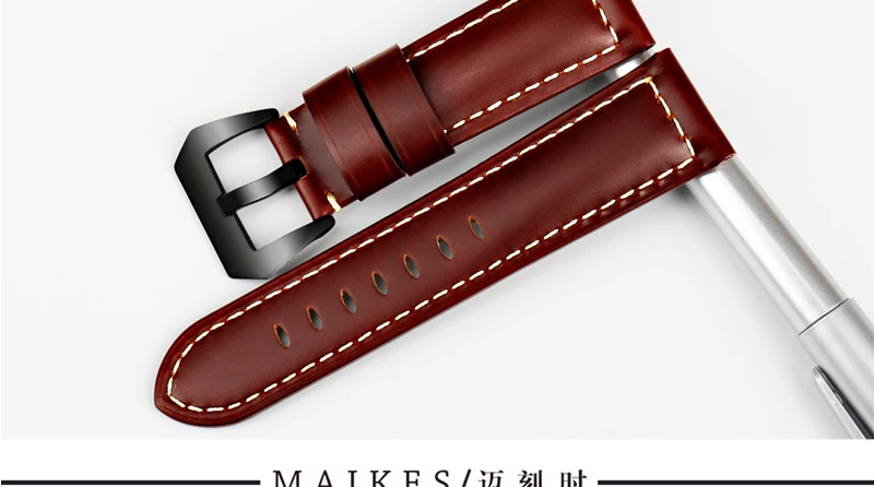 MAIKES дизайн винтажные часы ремешок для Fossil Натуральная кожа Ремешок коричневые часы аксессуары для Panerai ремешок для часов
