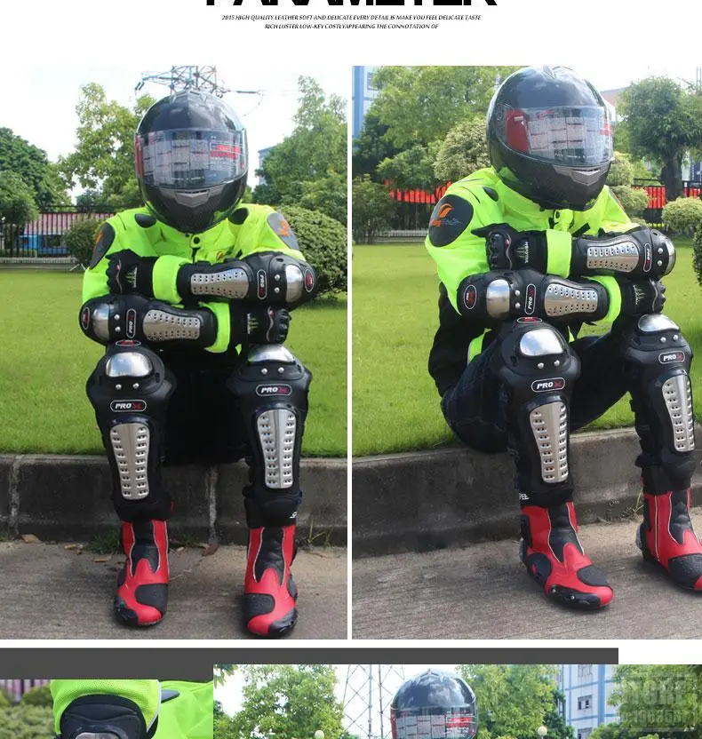 В свободном доступе! PRO-BIKER мотоциклетные наколенники+ налокотники защитные накладки двигатель из нержавеющей стали наколенники t HX-P15