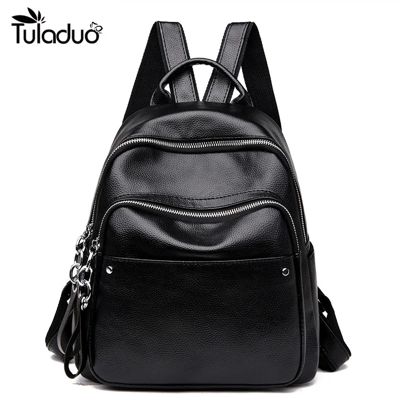

Casual Pu Leather Women Backpacks Student School Soft Girl Travel Rucksack For Teenagers 2022 New Design Herald Fashion