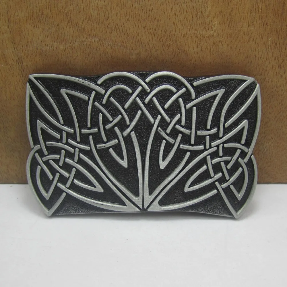 BuckleClub retro zinc alloy celtic knot cowboy jeans gift belt buckle FP-03507 black coating 4cm width loop drop shipping | Дом и сад