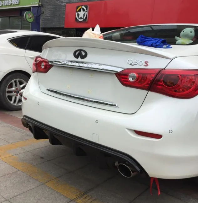 Задний спойлер для Infiniti Q50 Q50S высокого качества диффузор PP материал большой спойлер Q50 Q50S задней губ