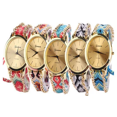 Горячих женщин женева этническая хлопок смесь плетеный механика кварцевый сеть