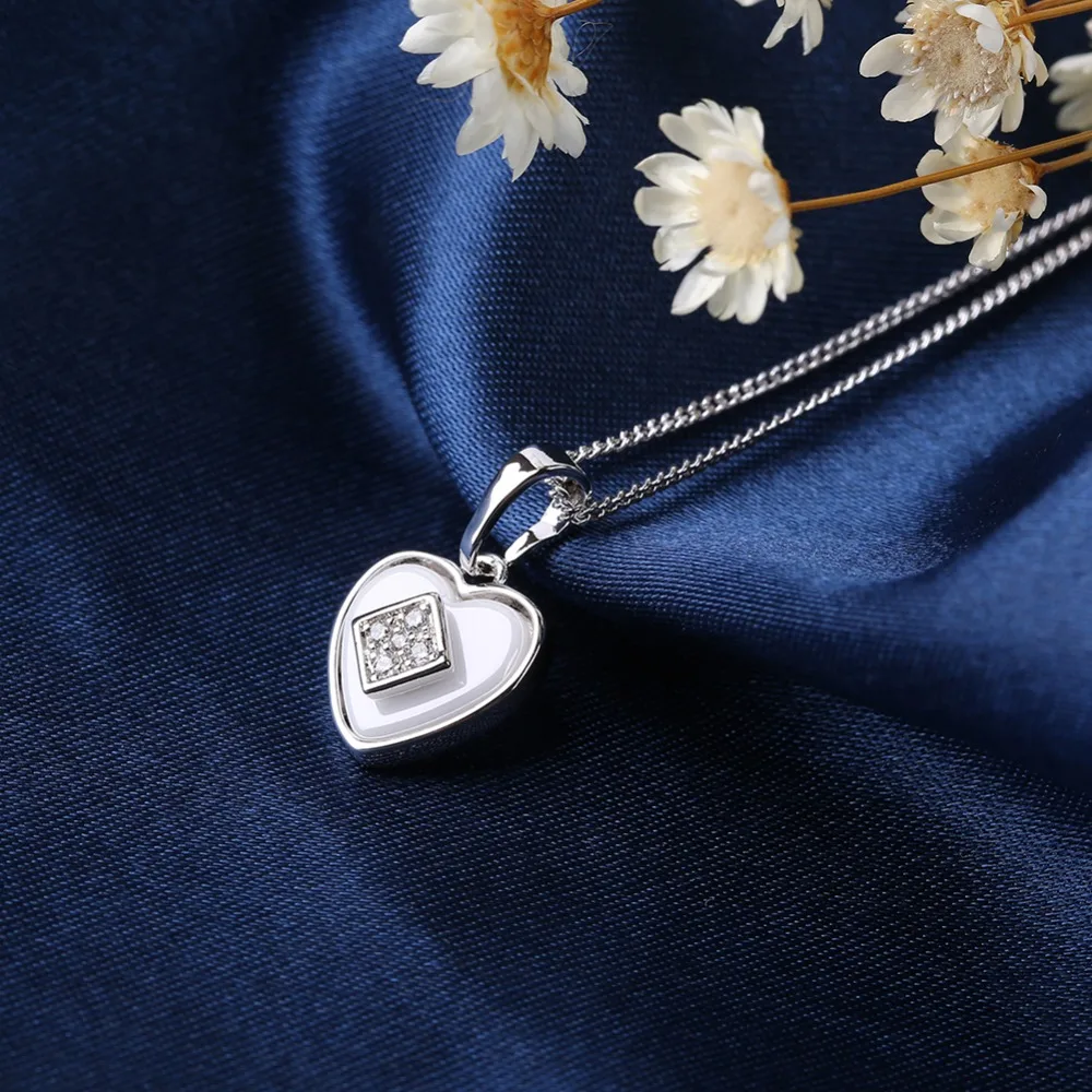 Женское Ожерелье с блестящим сердцем керамическая в форме сердца этнический