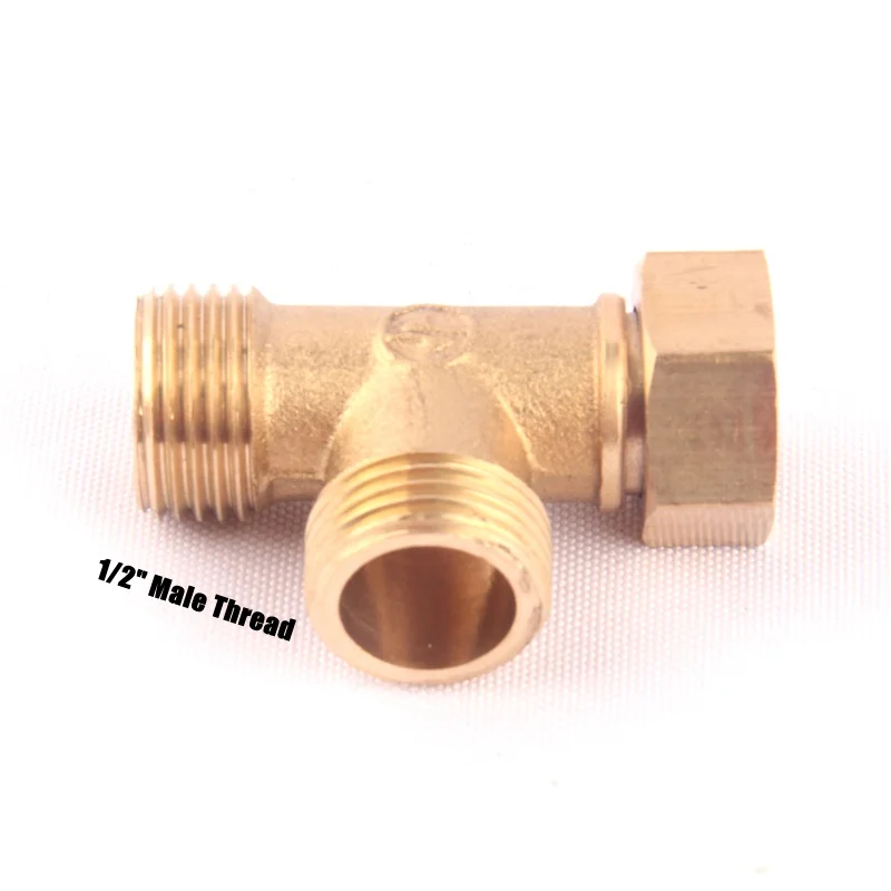 1pcs NuoNuoWell Brass 1/2&quot Female to Male 3 Way Hose Connector Garden Irrigation Watering Metal Adapter Gas Pipe Coupler | Дом и сад