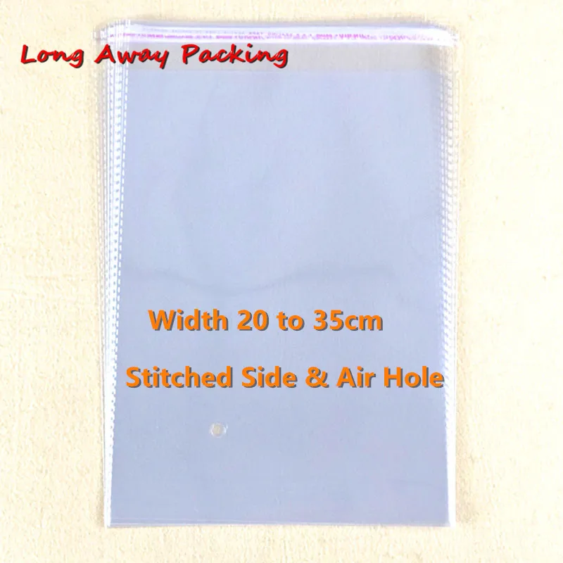 

width 20 to 30cm Transparent Self Sealing Plastic Bags Gift Packaging Bag Self Adhesive Resealable Cellophane Poly OPP Bags