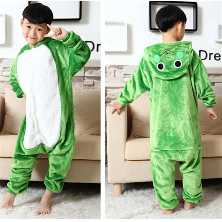 Аниме милая лягушка для костюмированных вечеринок Onesie детей фланель животные