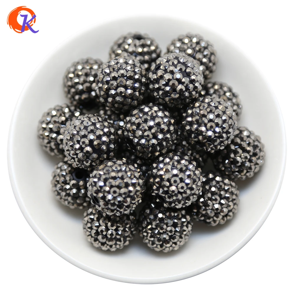 R45 Cordial Design 20 мм 100 шт./лот гематит крупные бусины из смолы со стразами для