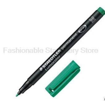 4 шт., STAEDTLER, 317 м, цветные маркерные ручки, маслянистые маркеры, канцелярские принадлежности, школьные офисные принадлежности, быстросохнущие водонепроницаемые перманентные маркеры - Цвет: Зеленый