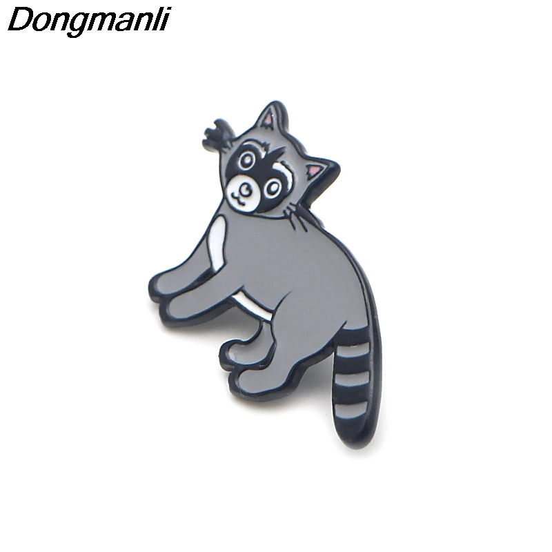 P3596 Dongmanli енота металлические эмалированные булавки и броши для женщин модные