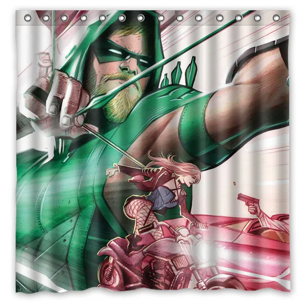 Green Arrow Waterproof Shower Curtain Home Bathroom Curtains with 12 Hooks Polyester Fabric Bath | Дом и сад