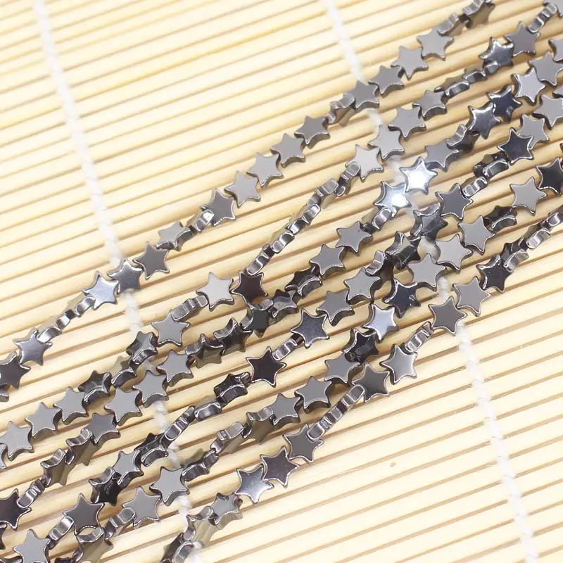 Wholesale 6mm Natural Hematite Pentagram loose beads 15&quotBeadsFor DIY Jewelry Making !We provide mixed wholesale for all items! |