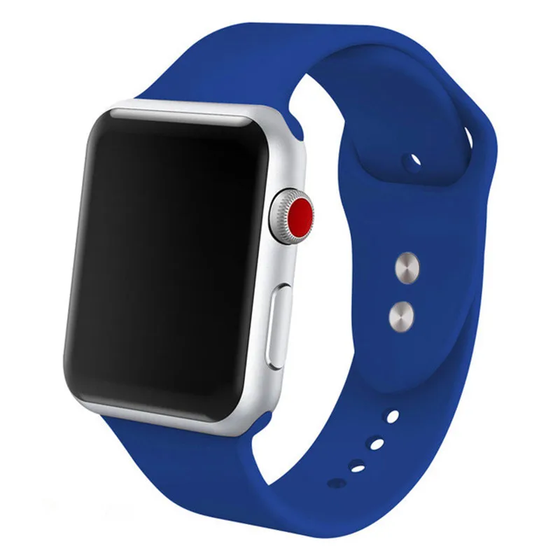 Спортивная мягкая силиконовая лента для наручных часов Apple Watch 4/3/2/1 Для мужчин's и Для женщин заменить Для мужчин t ремешок для наручных часов Iwatch серии 44/42/40/38 мм