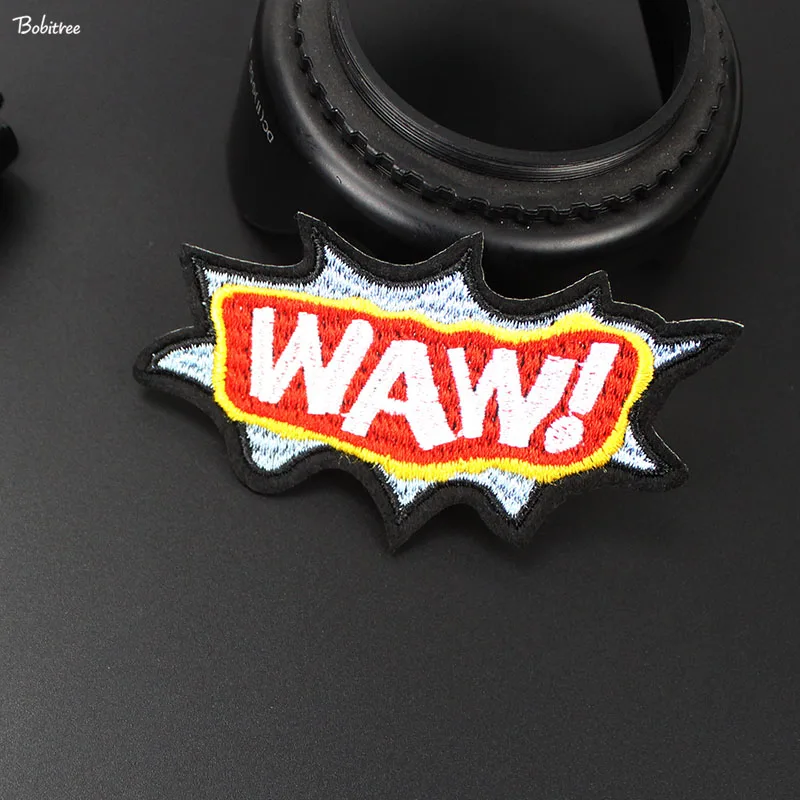Модная мультяшная популярная гладильная нашивка WAW креативный вышитый значок