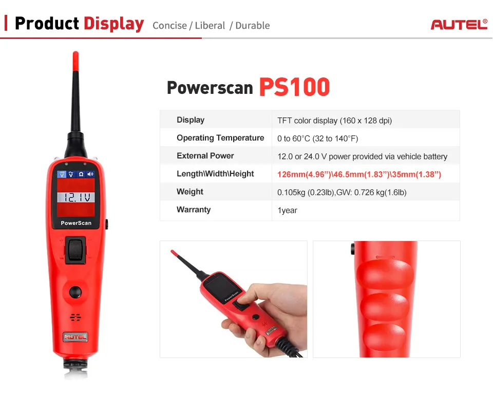 Autel PowerScan PS100 инструмент для диагностики электрической системы autel PS100 автомобильный OBD2 сканер автомобильный автоматический тестер батареи