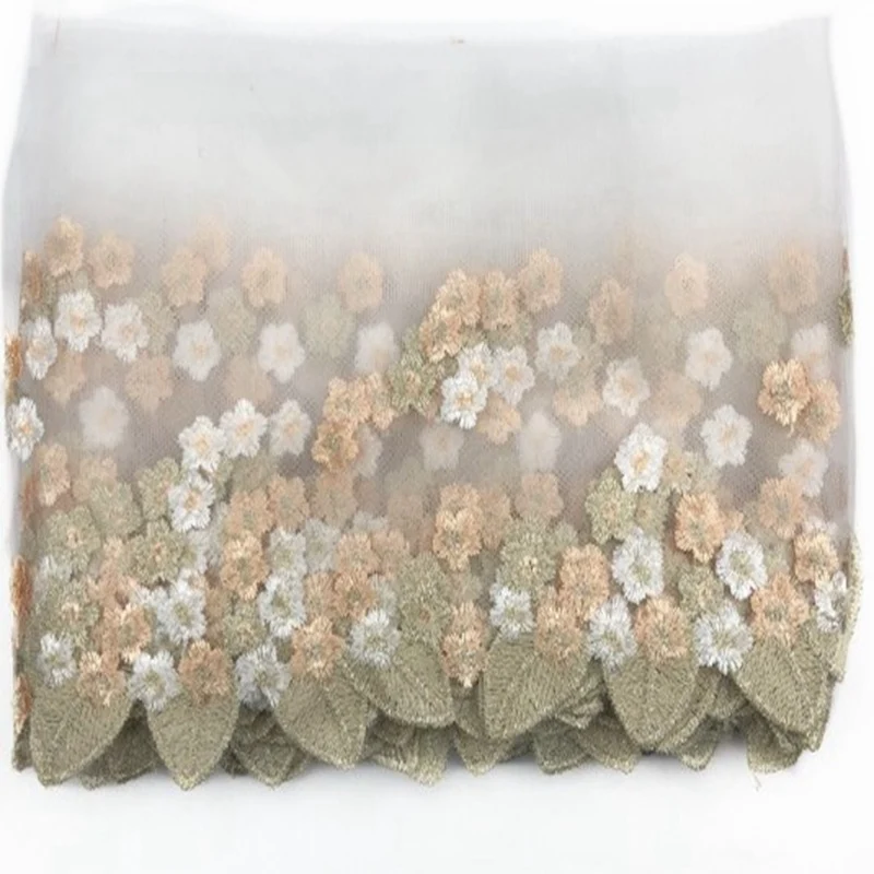 10 ярдов разноцветная золотая нить маленькие цветы вышитые кружева куклы Барби