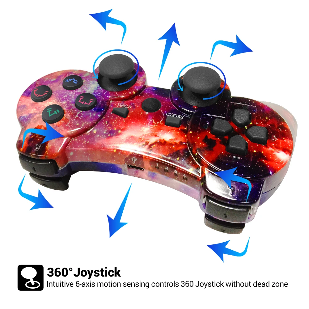 Bluetooth контроллер для sony PS3 геймпад для sony Playstation 3 и для ПК хорошо Высокая емкость литиевая аккумуляторная батарея