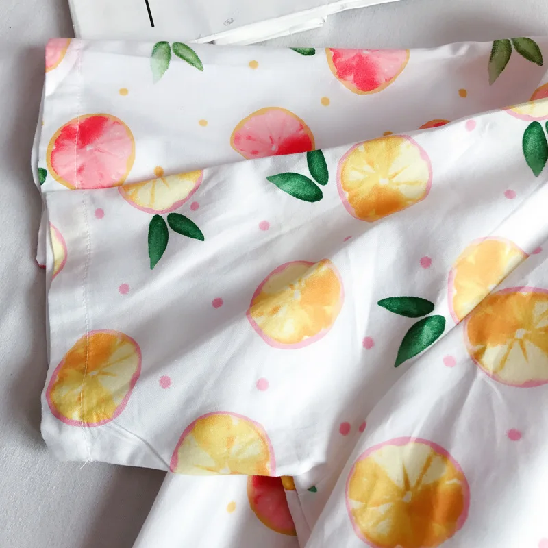 Милая рубашка с коротким рукавом женские свободные блузки принтом фруктов