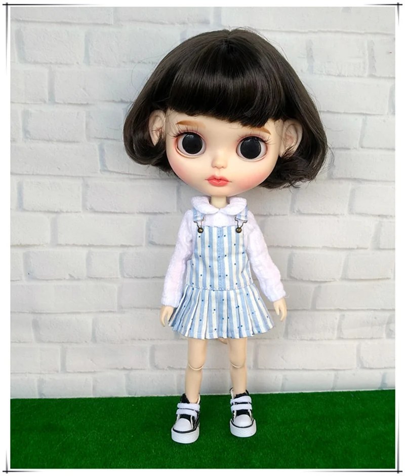 Новая одежда Blyth Doll футболка с длинными рукавами+ комбинезон юбка на лямках для Blyth Azone, Kurhn, Licca 1/6 аксессуары для кукол