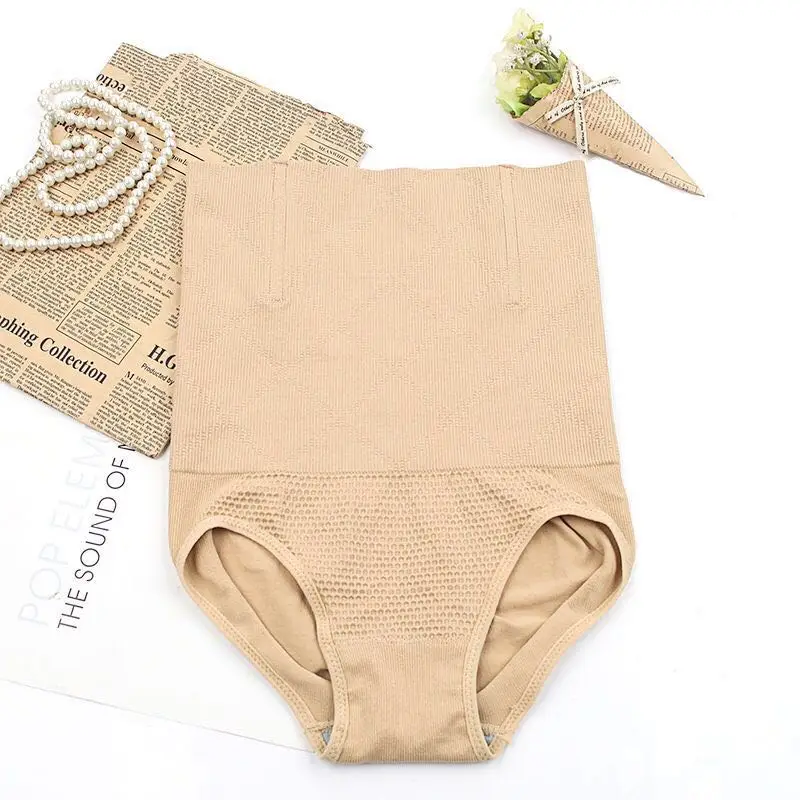 Beige Бесшовный высокий пояс Брюки для похудения body shaper наличие товара на животик Управление трусики в форме треугольника женское корректирующее белье для женщин - Цвет: Beige