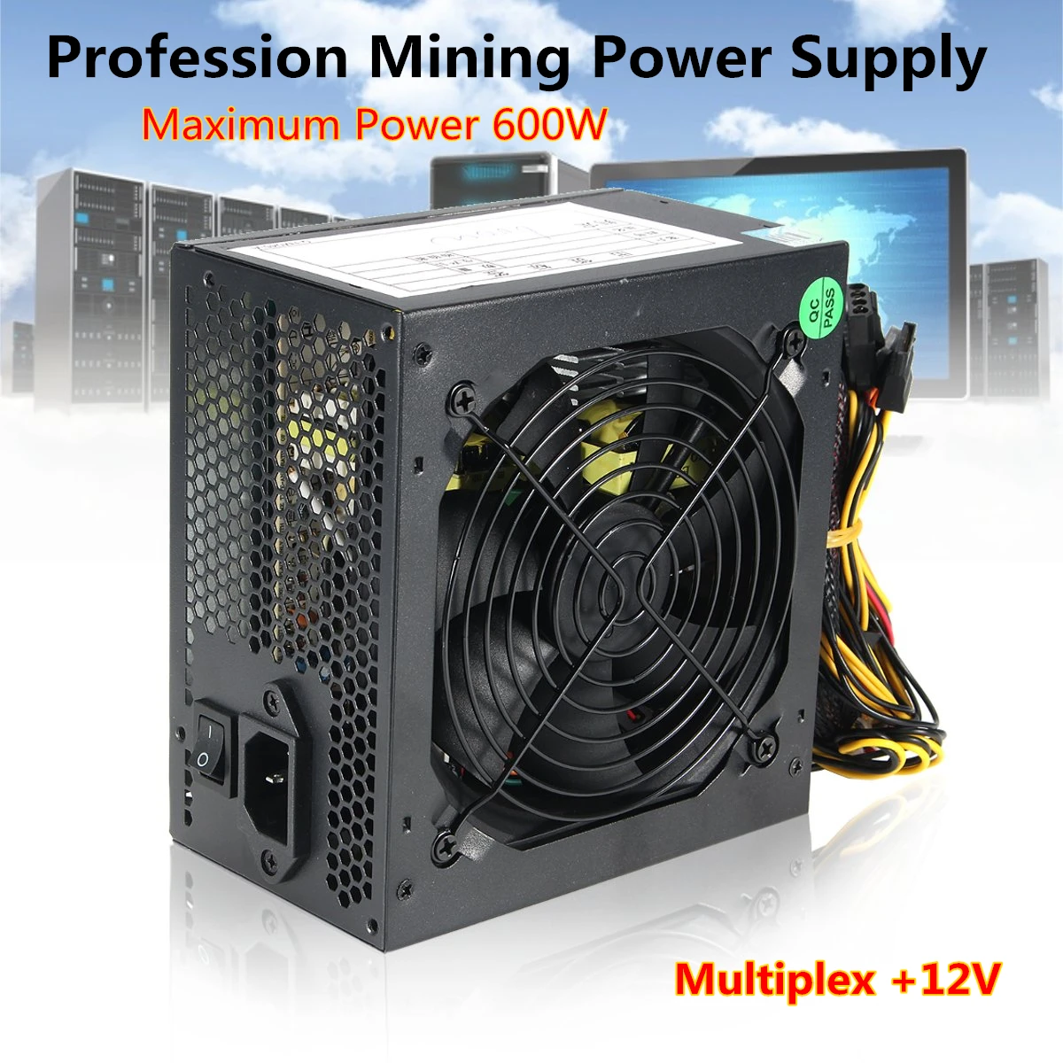 600 Вт ТИХИЙ 120 мм вентилятор ATX 12V 4/8 pin PC блок питания модульный SLI освещенный для