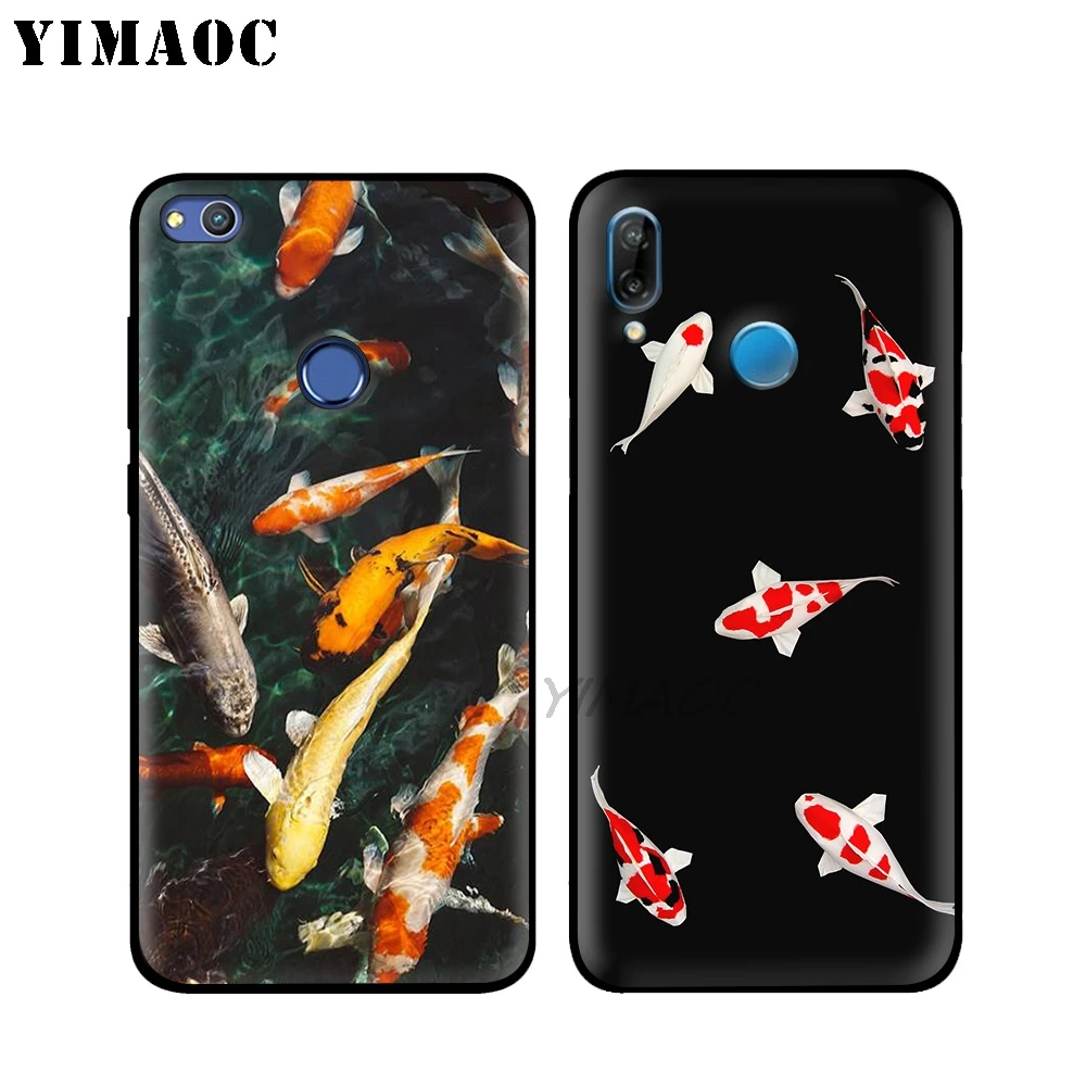 YIMAOC Koi Fish Lucky Japan Soft Case for Huawei Honor Mate 20 9X Note 10 Pro 8X 8 6A 7A 7X 7C Y9 Y7 Y6 Prime 2018 2017 View |