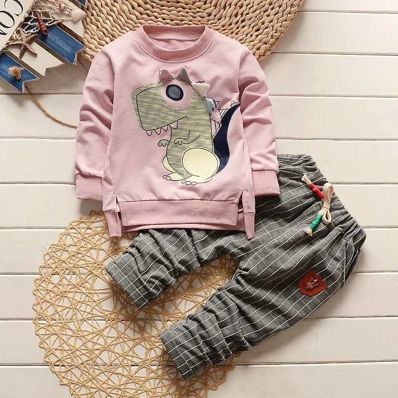 JIOROMY 2019 костюм для маленьких мальчиков и девочек Футболка 2 шт./компл. мультяшный