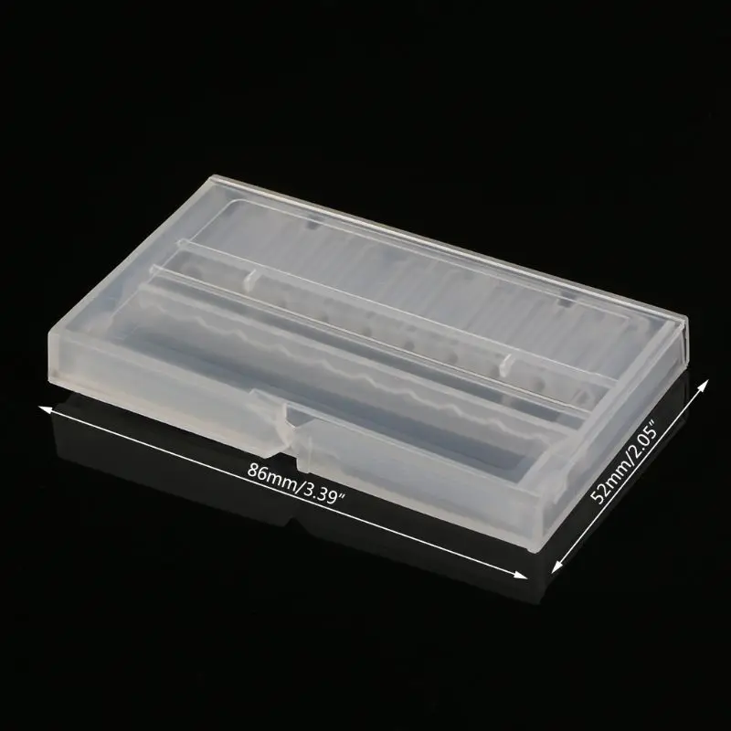 

10 Holes Nail Drill Bit Case Plastic Empty Storage Box Milling Cutters Holder
