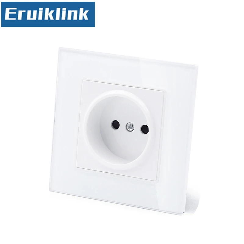 Гнездо питания стандарта ЕС настенная розетка белая/черная/Золотая Хрустальная