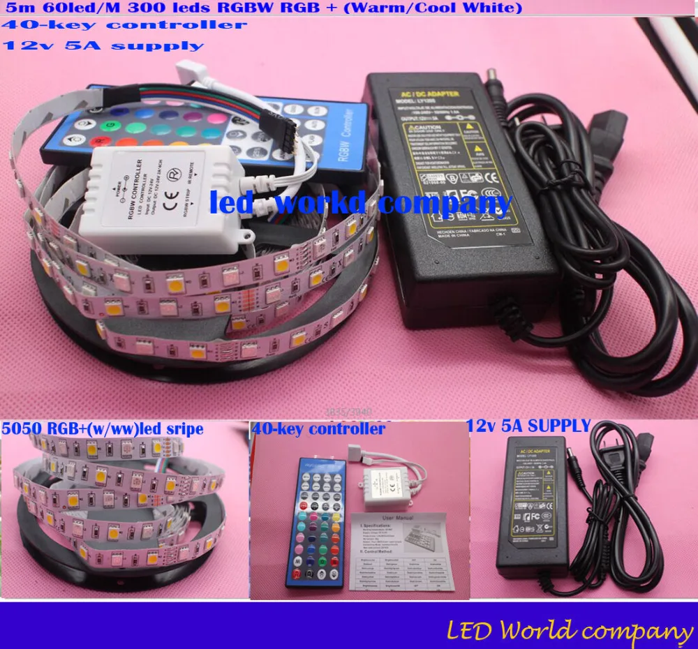 5 м 60 Светодиодный одов/м 300 светодиодный s SMD 5050 смешанных цветов RGBW RGB +