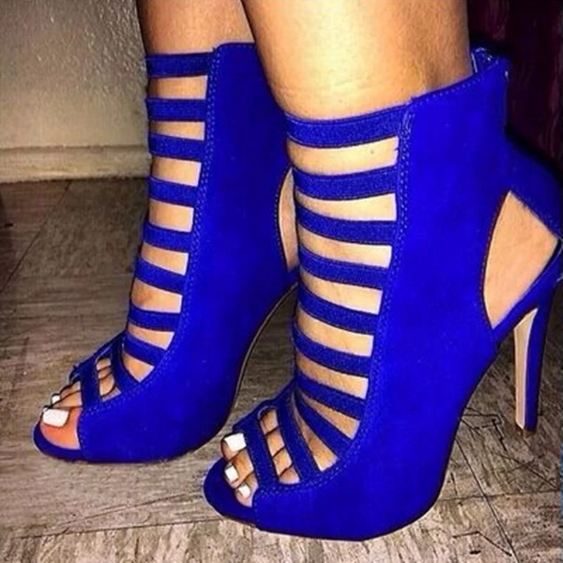 

GOOFLORON NEW Shoes, women's sandals, blue, Burgundy, black 11cm sexy women's heels, large shoes, customizable color