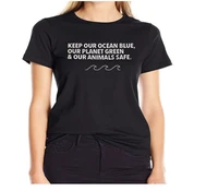 skuggnas keep our ocean blue our planet green our animals safe printed t shirt women slogan graphic tops girl tumblr tshirt
