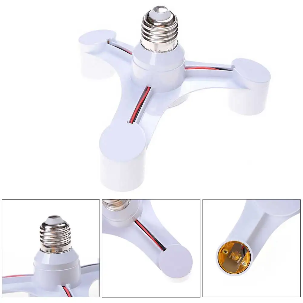Гнездо лампы 3 в 1 цоколь сплиттер Светодиодная лампа адаптер держатель для E27 до