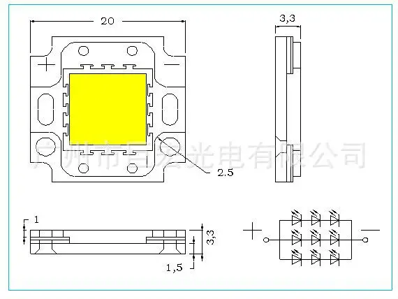 Светодиодный модуль 10 Вт с теплым белым светом светодиоды квадратной формы