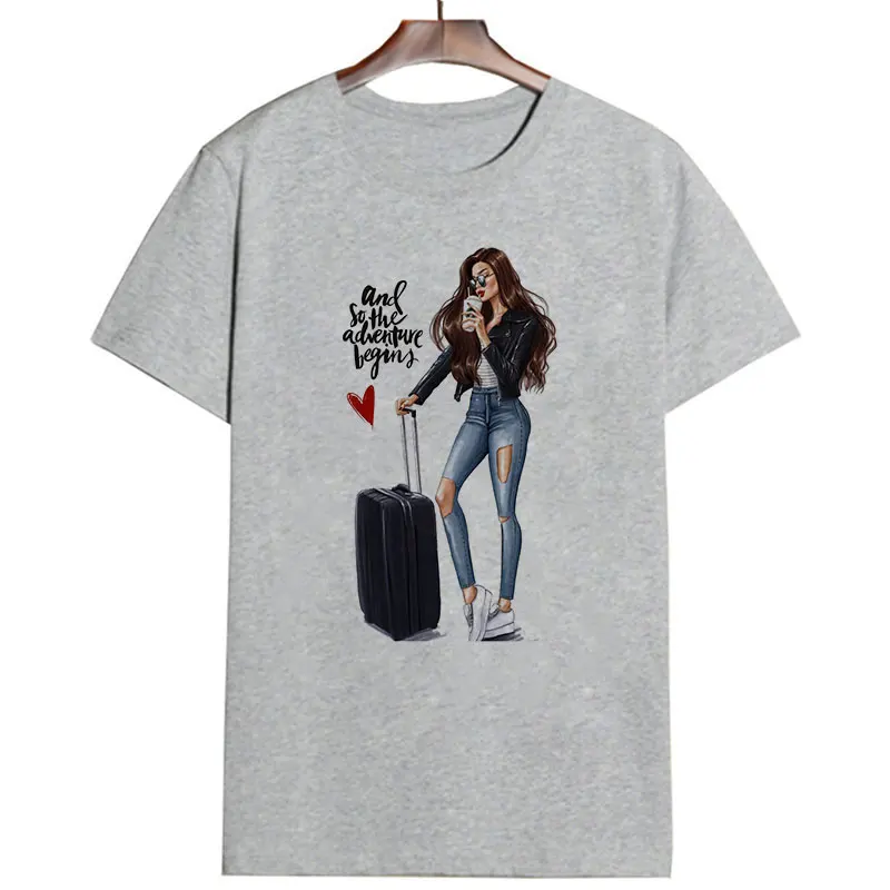

Camisetas Verano Mujer Women Summer Vogue Tops Waim Wishes Letter Printed Tshirt Casual Tees Streetwear Aesthetic Female T-shirt