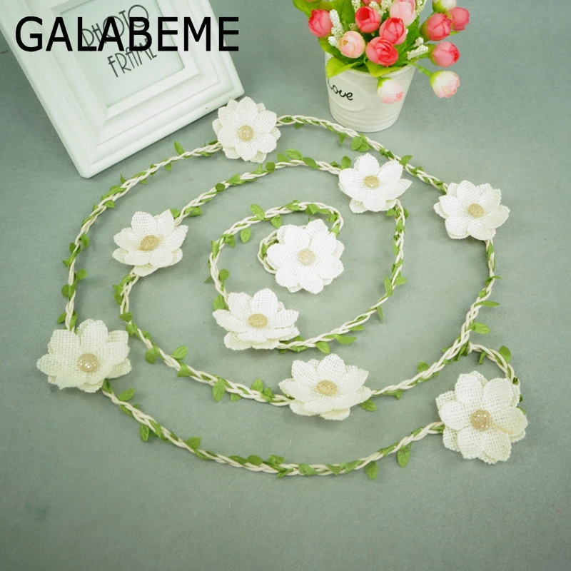 Galabeme 1 шт. = 2 метра природного шпагат строка с листа цветы DIY мешковины свадебное