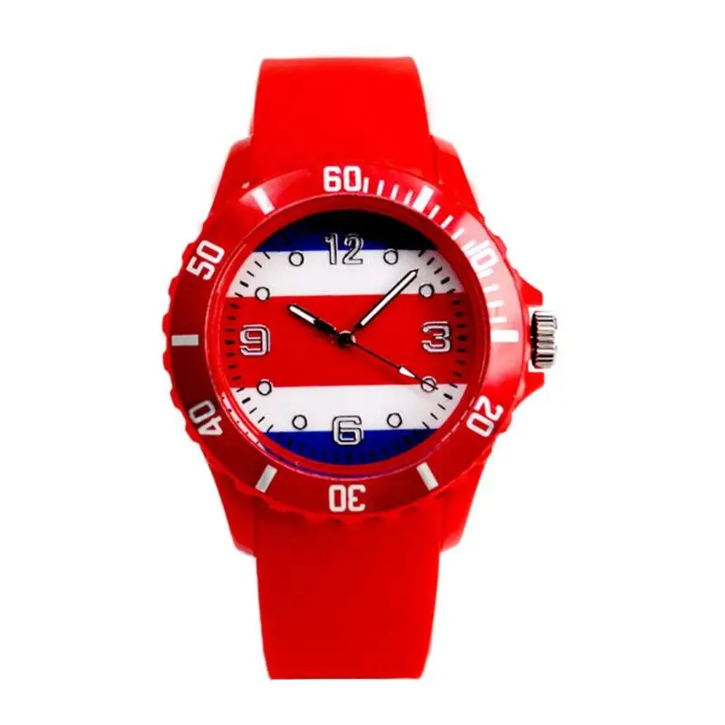 Football Style Women Men Watch Unisex Silicone Band Fashion Sports Flags Quartz Watches Wristwatch