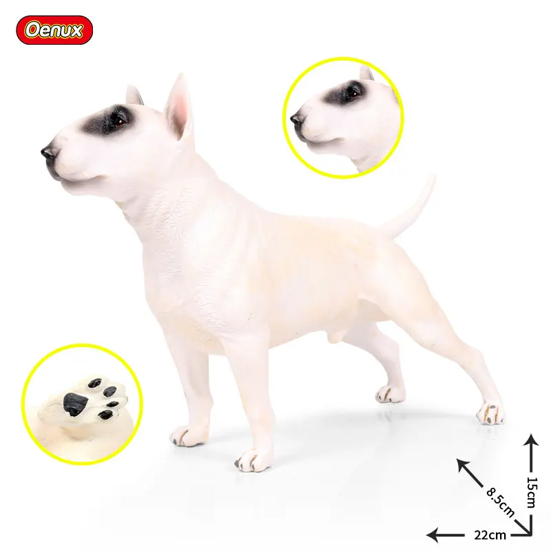 Bull Terrier Oenux классический британский бультерьер фигурки большая собака модель фигурка коллекция и образовательные реалистичные милые игрушки для детей - Цвет: Bull Terrier