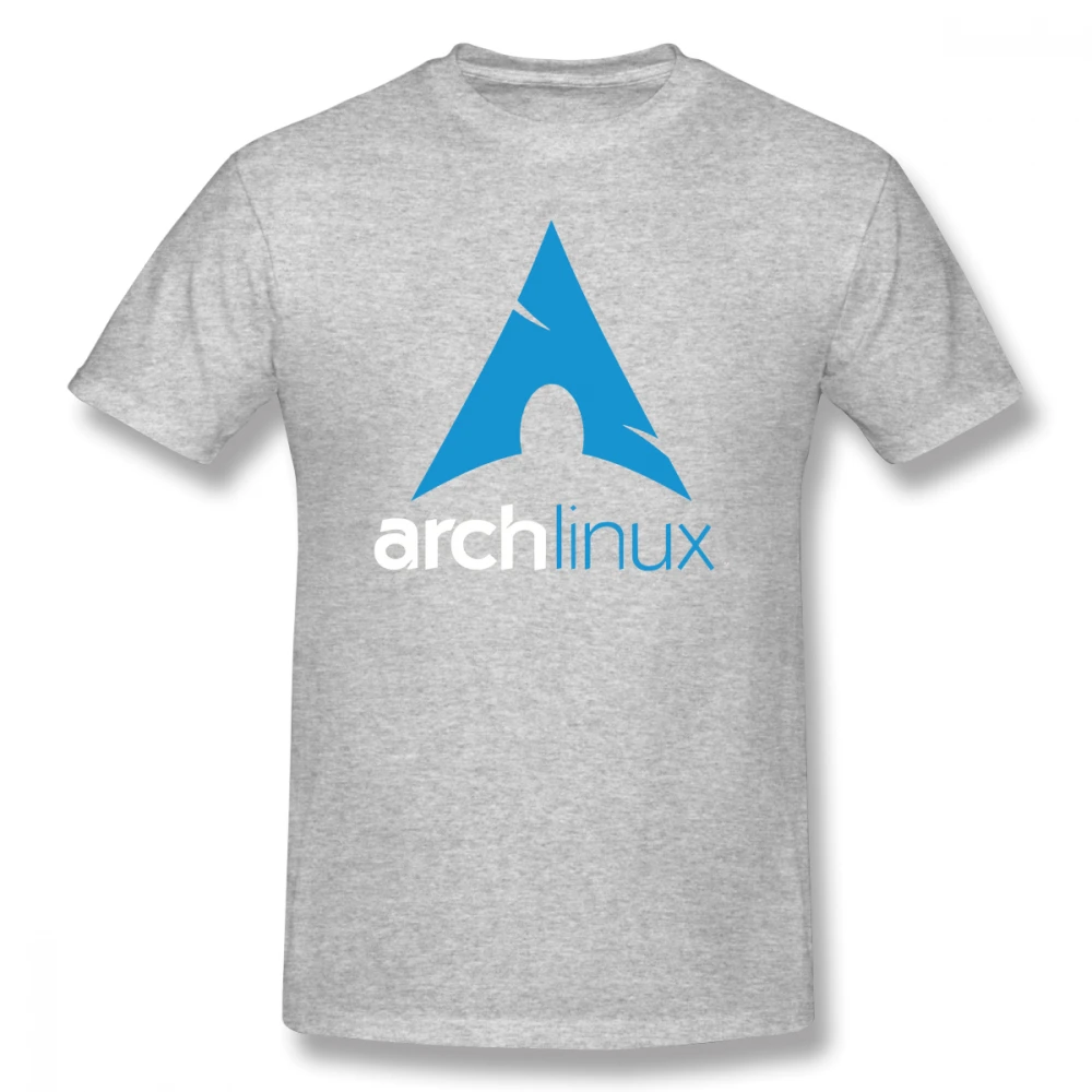 Gray Linux футболка Arch Linux, Мужская футболка с буквенным принтом, базовая футболка, забавные повседневные футболки с коротким рукавом, уличная одежда - Цвет: Gray